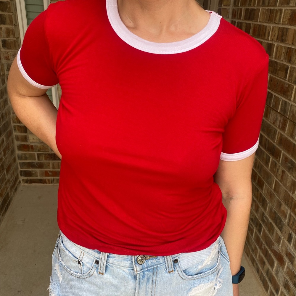 Red and White Tee* - Picture 4 of 4